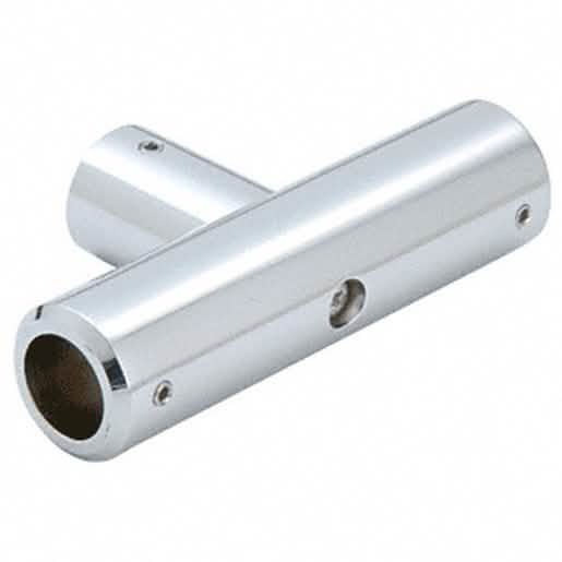 "CRL Chrome T-Bracket for Support Bar - Durable, sleek design for secure glass installatio