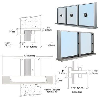 CRL Brushed Stainless Steel Multi-Lite Window Frames - Architectural