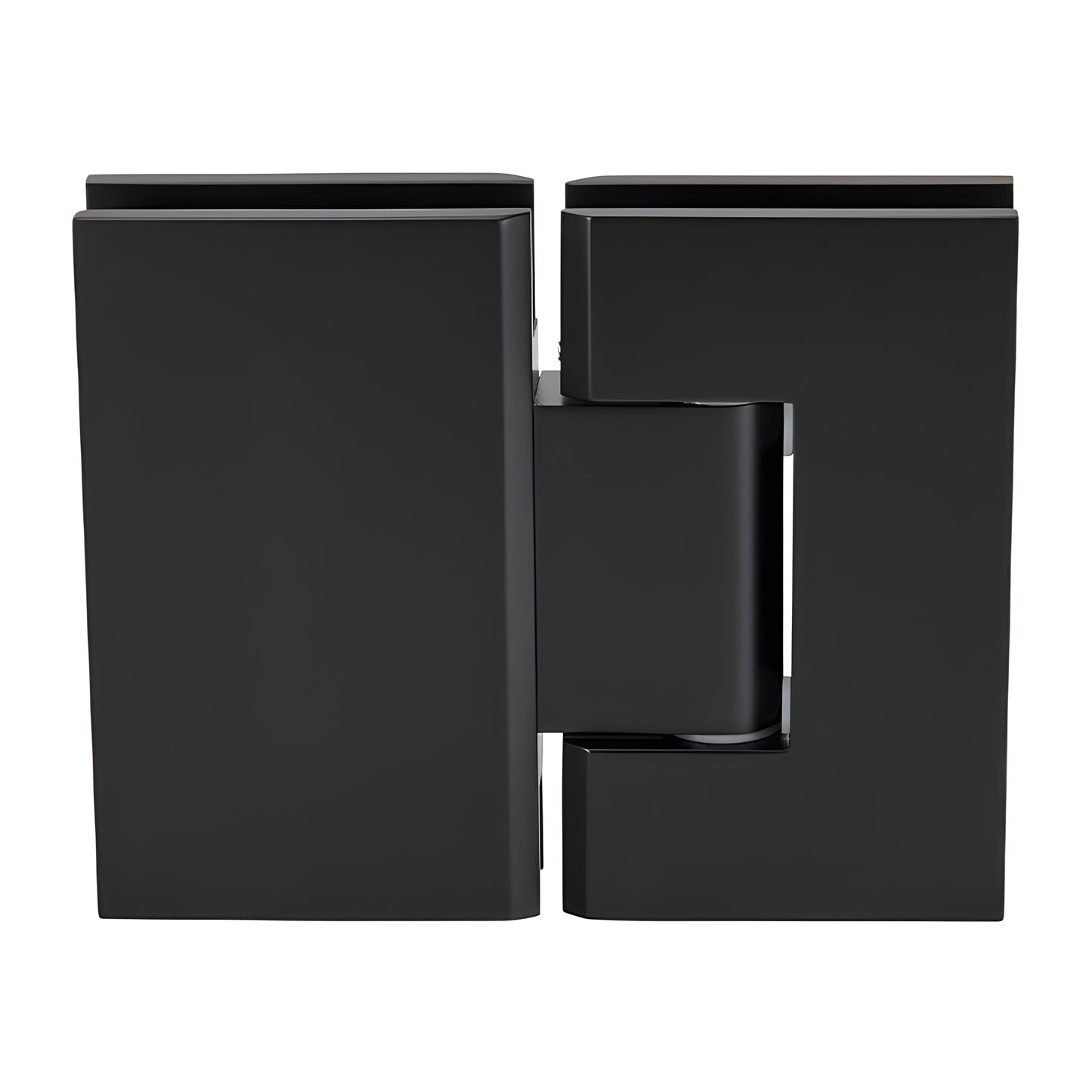 GEN180MBL matte black 180 glass-to-glass brass shower hinge, square profile, fits 8-12 mm tempered glass
