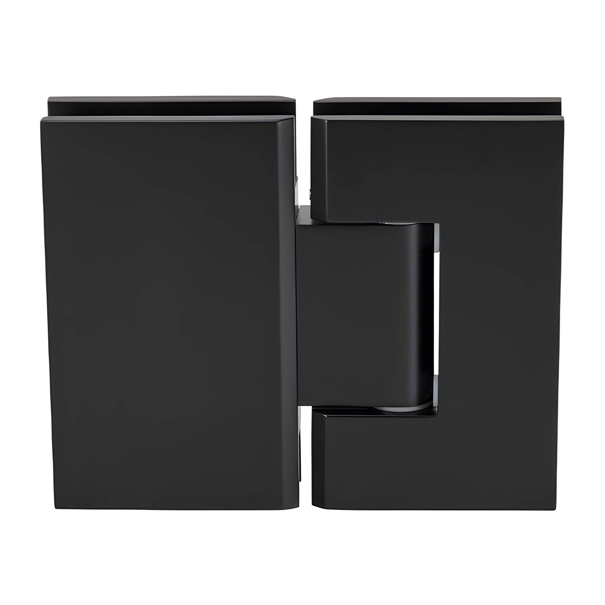 GEN180MBL matte black 180 glass-to-glass brass shower hinge, square profile, fits 8-12 mm tempered glass