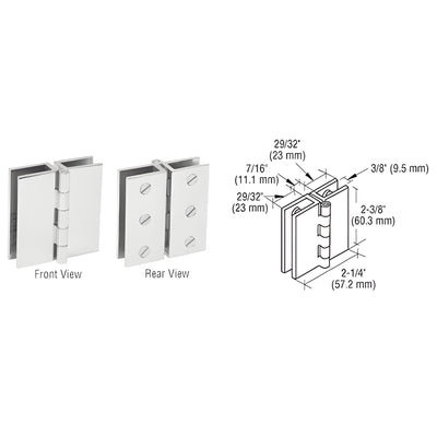 CRL Chrome Large Glass-to-Glass Out-Swing Hinge Frameless Shower Door