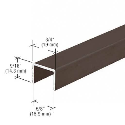 CRL Bronze Series 3601 Side Jamb Channel 144\" - Durable, sleek design for door frames.