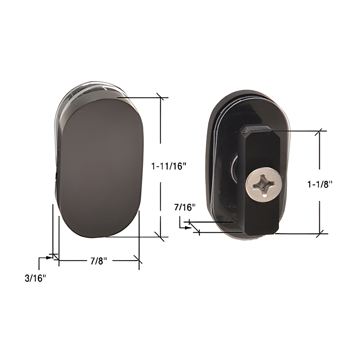 Matte black stainless steel Tofino 90 accessory kit and bottom guide (SKU BR190MBL) for sliding shower door