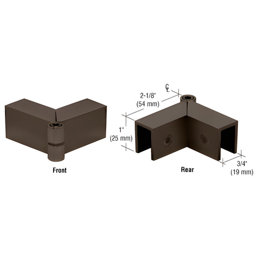 Oil-rubbed bronze brass glass clamp (SKU S0GC910RB), corner adjustable clamp for 5/16-1/2" (8-12mm) tempered glass