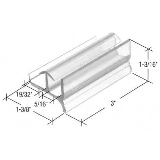 CRL 1-3/8\" Sliding Door Bottom Guide for Workright - Durable and Easy Installation