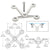 CRL Polished Stainless 4-Arm Glass Spider Fitting V-Post Mount