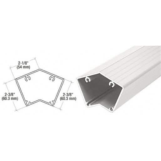 CRL Sky White Series Post Extrusion 135° 241" - Durable, Sleek Design for Modern Spaces
