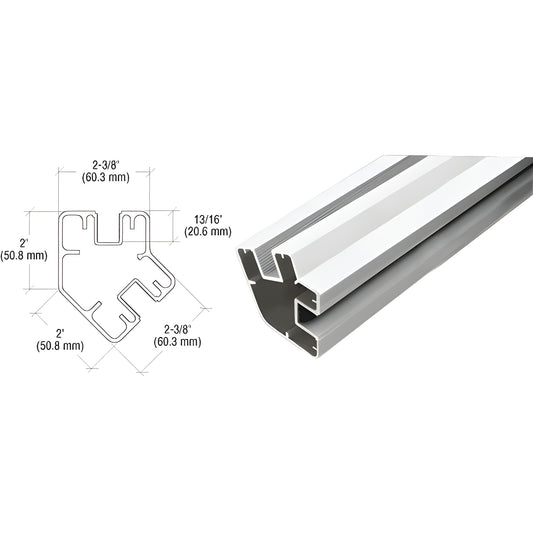 SP572S aluminum 135 rectangular windscreen post, silver metallic finish, 72in length, corrosion-resistant profile.