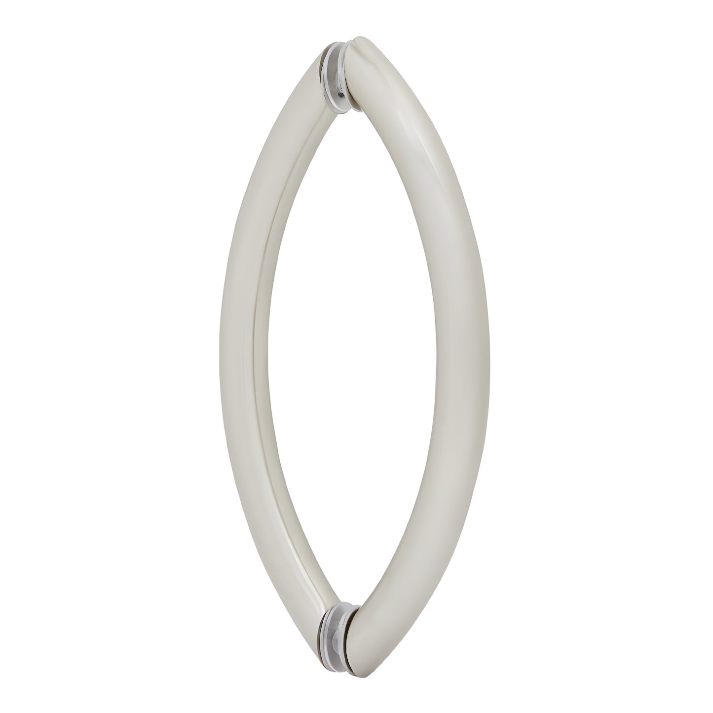 Crescent tubular brass shower/wardrobe door pull, brushed nickel finish, 8" c to c, fits 1/4-1/2" tempered glass