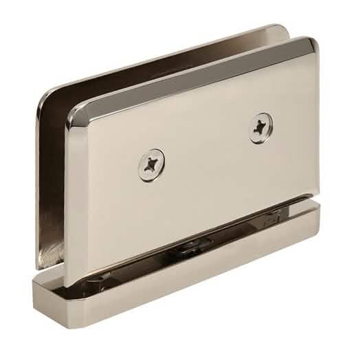 CRL Polished Nickel Prima 01 Series Hinge - Top/Bottom Mount, Sleek & Durable Design.