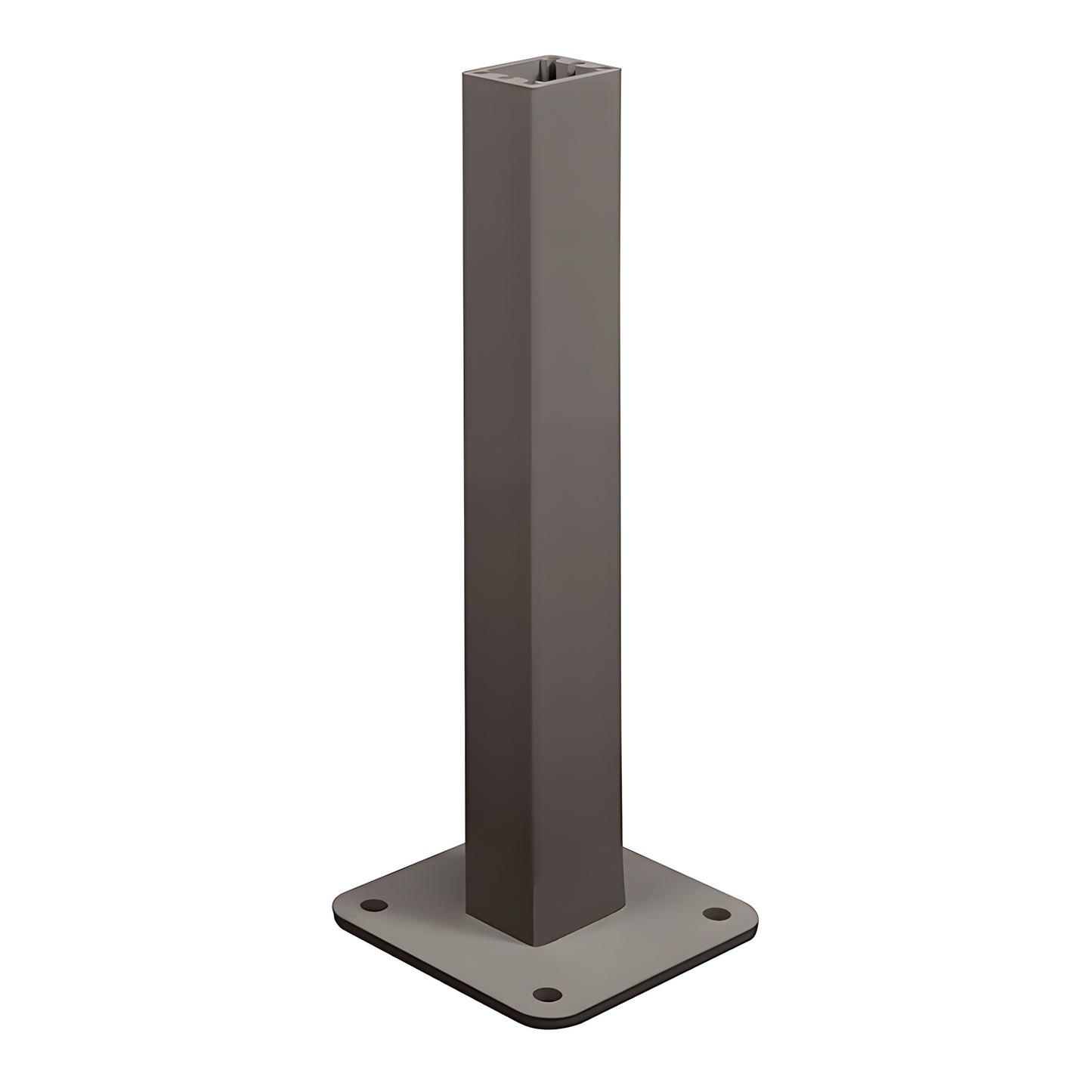 Matte bronze aluminum surface-mount stanchion post 1.5 2 24 in with baseplate (SKU PSTBP8BRZ)
