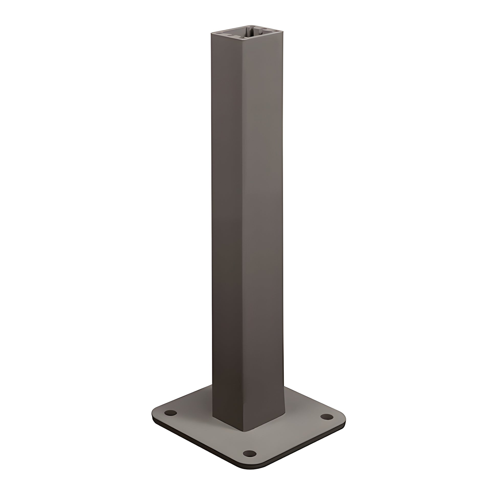 Matte bronze aluminum surface-mount stanchion post 1.5 2 24 in with baseplate (SKU PSTBP8BRZ)
