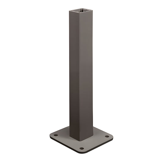 Matte bronze aluminum surface-mount stanchion post 1.5 2 24 in with baseplate (SKU PSTBP8BRZ)