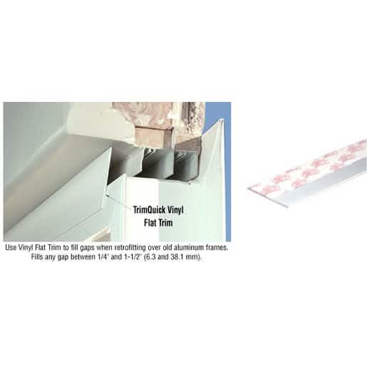 CRL White TrimQuick® 2-1/4" Flat Vinyl Trim - Durable, Easy Install, Sleek Design