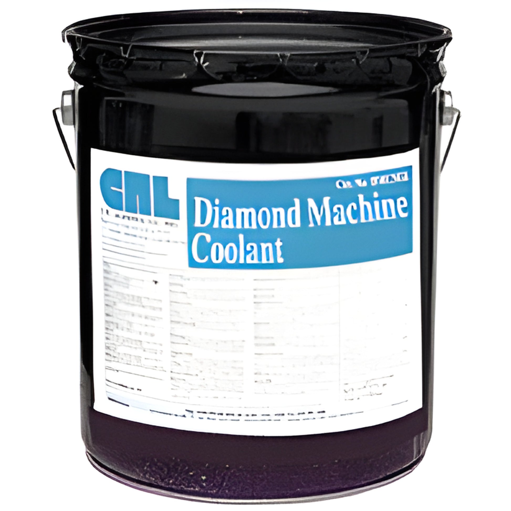 Black pail labeled "Diamond Machine Coolant" - CRL DMC5GL water-based glass edging lubricant/coolant