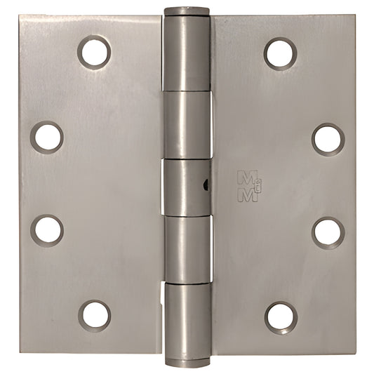Dull nickel 4-1/2" full mortise square hinge SKU C4515, .134 gauge steel, removable pin, six screw holes.