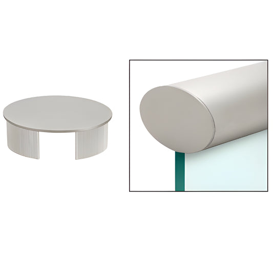 Satin anodized 6063-T6 aluminum round end cap for Cap Railing, ready-to-install (SKU: GR0V4ECSA)