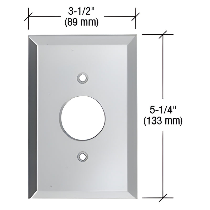 GMP1C clear beveled glass single-plug outlet/switch cover plate, 3-1/2" x 5-1/4", polished 5/16" edges