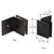 CRL Matte Black Square Glass Clamp for Fixed Shower Panel (Large Leg)