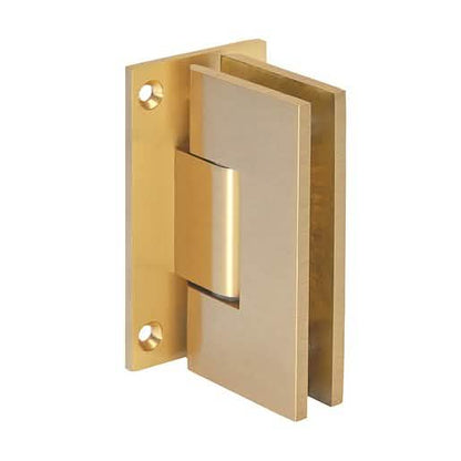 CRL Satin Brass Vienna 537 Series Wall Mount Hinge with Full Back Plate, 5° Pre-Set Angle