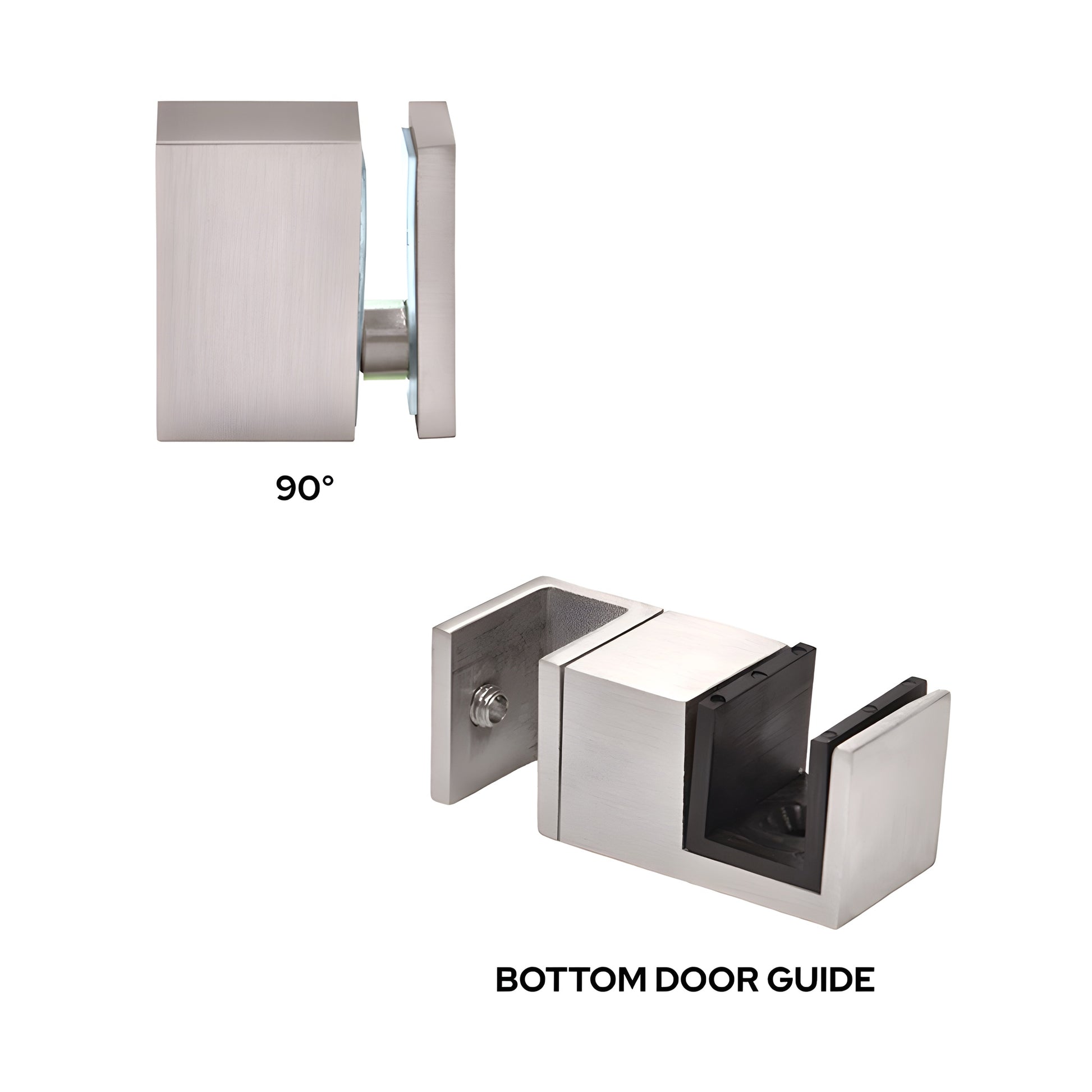 CAVACCKBS Cavoli 90 shower door accessory kit with brushed stainless steel bottom guide