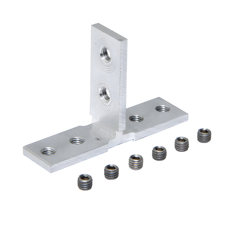 Aluminum T connector for CRL Fallbrook system with set screws, SKU FTC