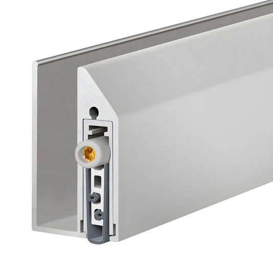 FBC38DSSA Satin-anodized adjustable drop-down door seal for Fallbrook sliding doors, aluminum U-channel