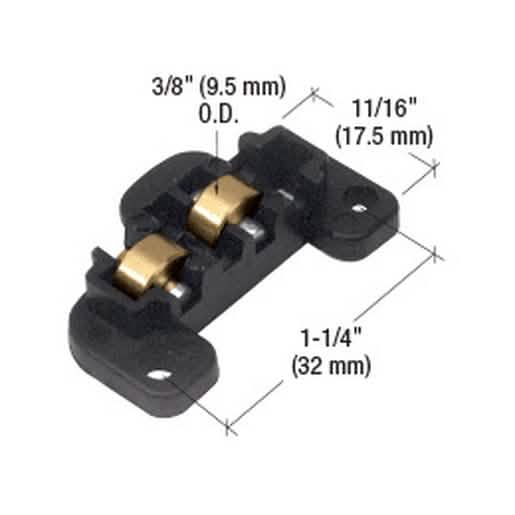 CRL Sliding Window Roller: Dual 3/8" Brass Wheels for Smooth Window Operation