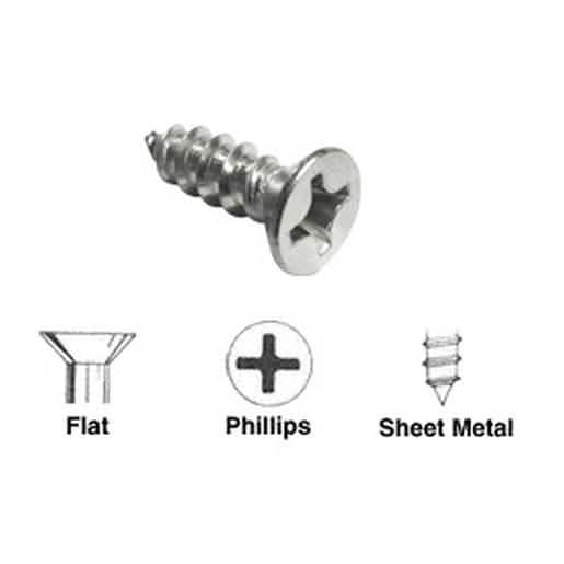 CRL #12 x 3/4" Stainless Steel Flat Head Screws for Fascia Base Plate - Durable & Rustproo