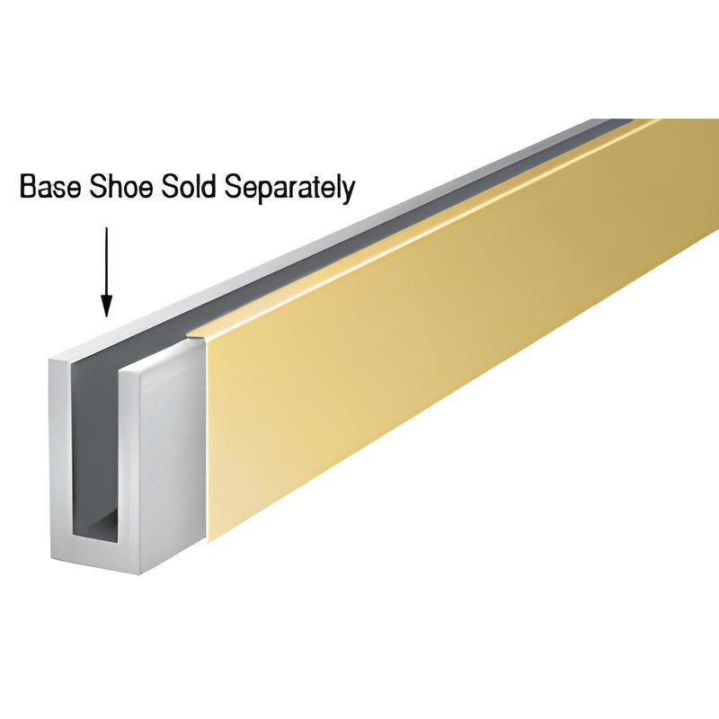 Polished brass cladding strip for glass railing base shoe (sold separately), SKU BWCPB10