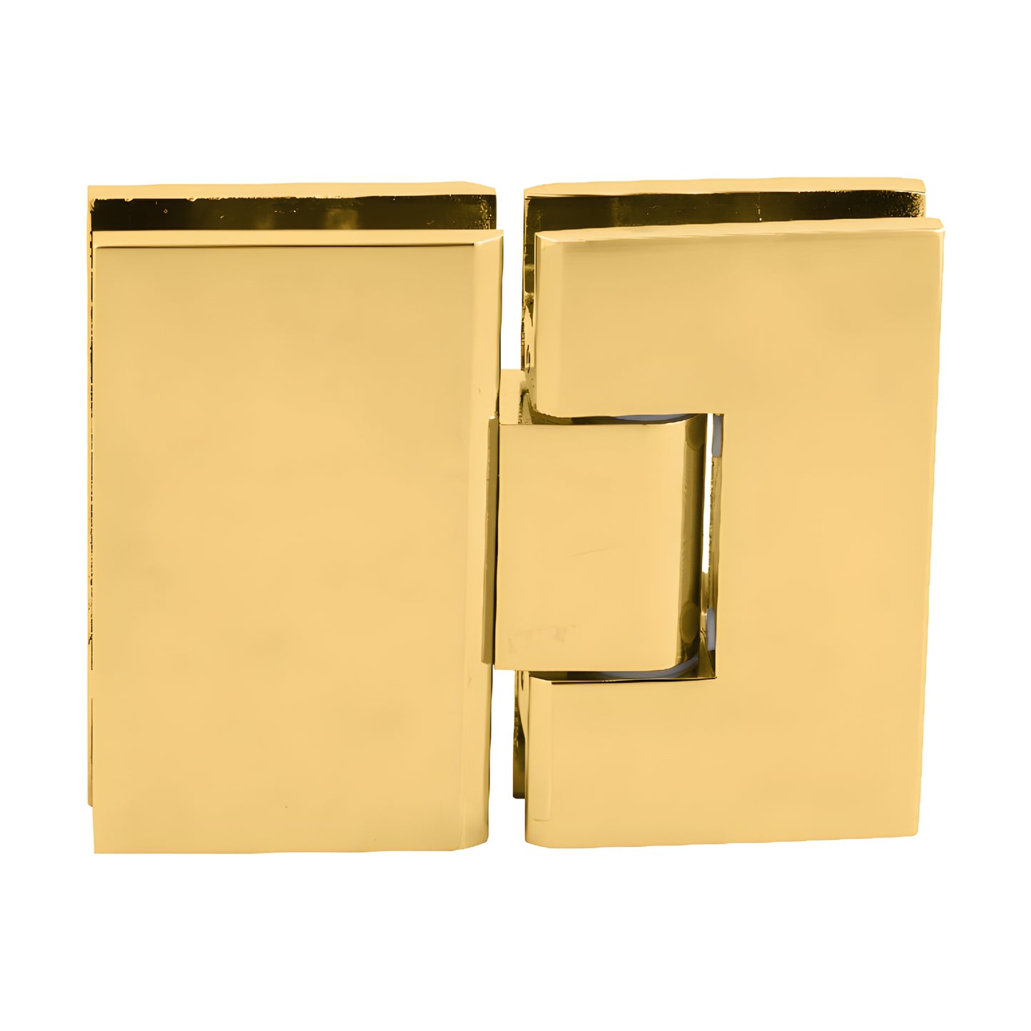 VCT180ULBR Victoria 180 square brass frameless shower door hinge, unlacquered brass finish for 3/8-1/2 glass
