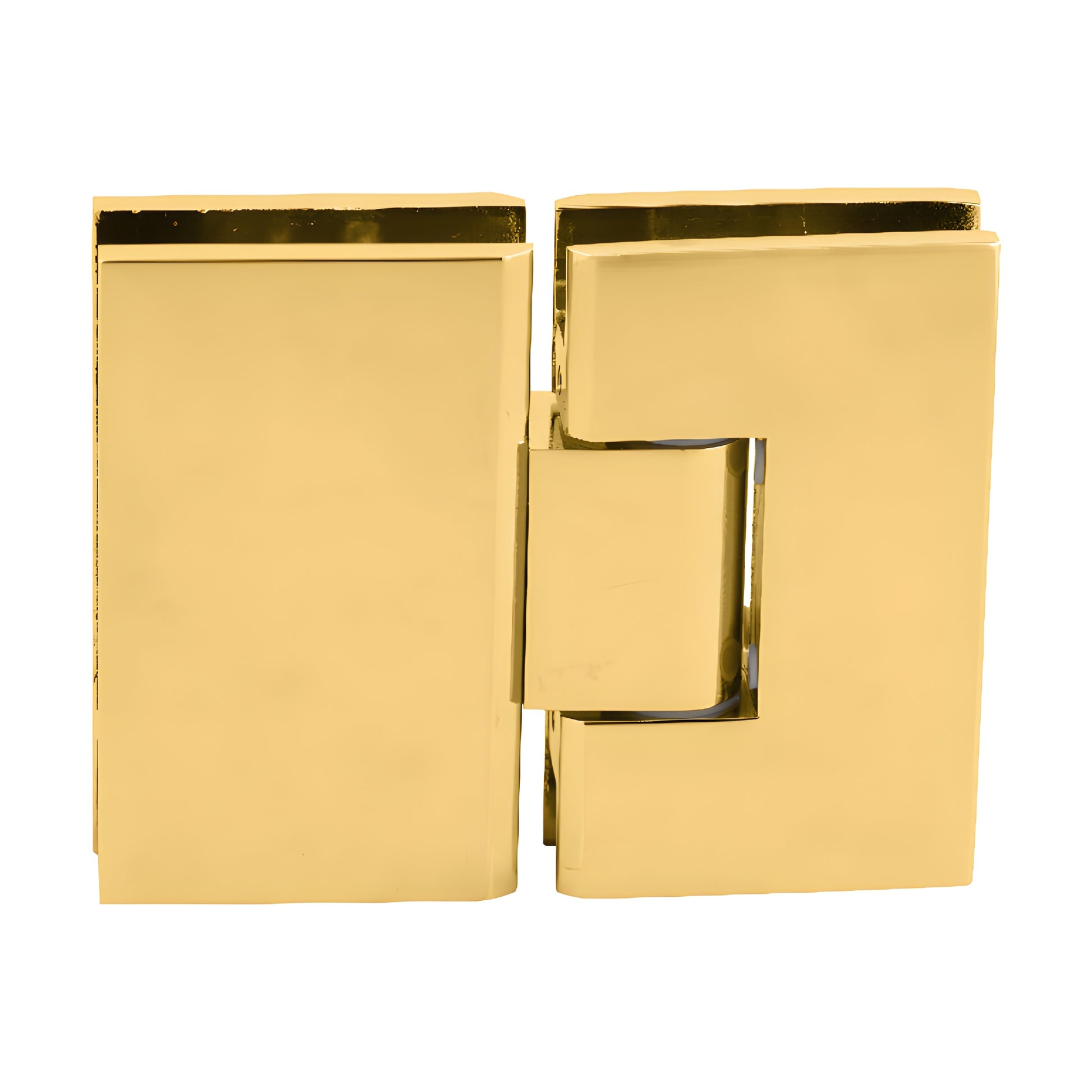 VCT180ULBR Victoria 180 square brass frameless shower door hinge, unlacquered brass finish for 3/8-1/2 glass