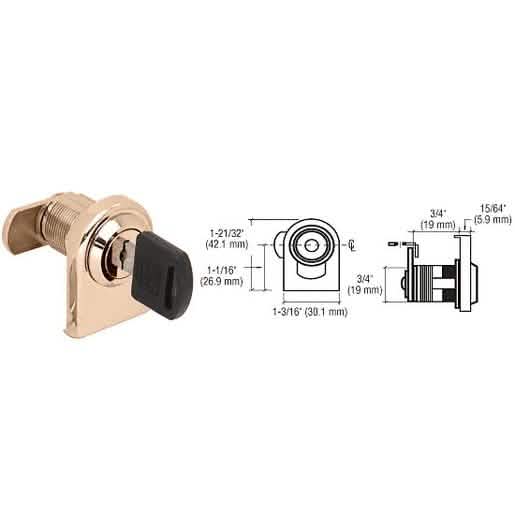 CRL Brass Round Top Swinging Glass Door Lock, Randomly Keyed, Secure & Stylish Design