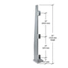 MET60LEBS Metropolis 60" brushed stainless steel glass post with 3/4" slim face trim and three glass clamps