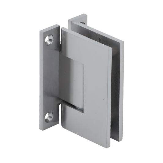Brushed nickel H-shaped wall mount hinge for 8-12mm frameless glass shower door, SKU GENH037BN