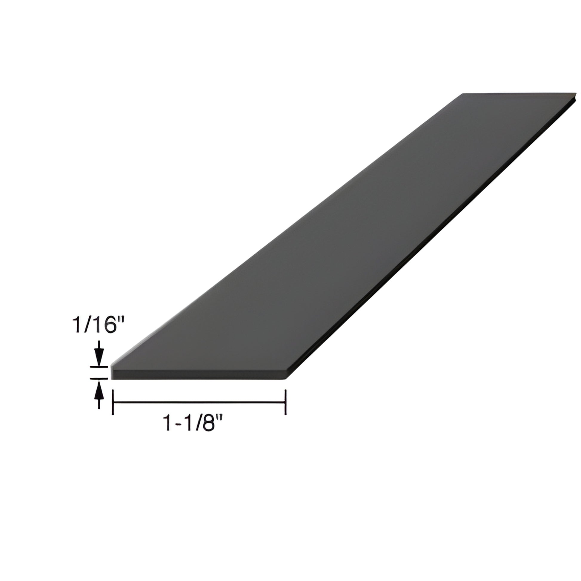 CRL SBSN1 black silicone rubber setting block, 4" long x 1-1/8" wide x 1/16" thick.