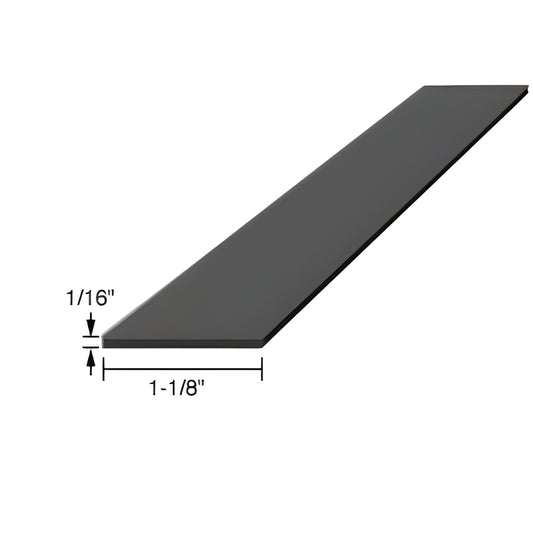 CRL SBSN1 black silicone rubber setting block, 4" long x 1-1/8" wide x 1/16" thick.