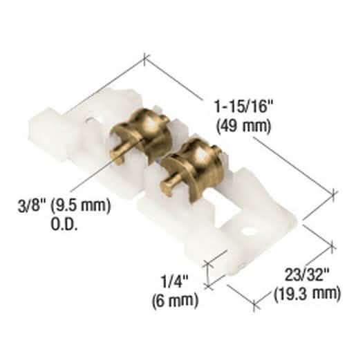 CRL Sling Window Roller with Dual 3/8" Brass Wheels for Merzon Windows - Durable Upgrade