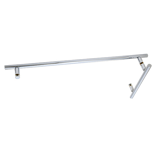 LTB8X24CH polished chrome tubular ladder-style towel bar/pull for frameless glass showers, 24" length, 3/4" diameter