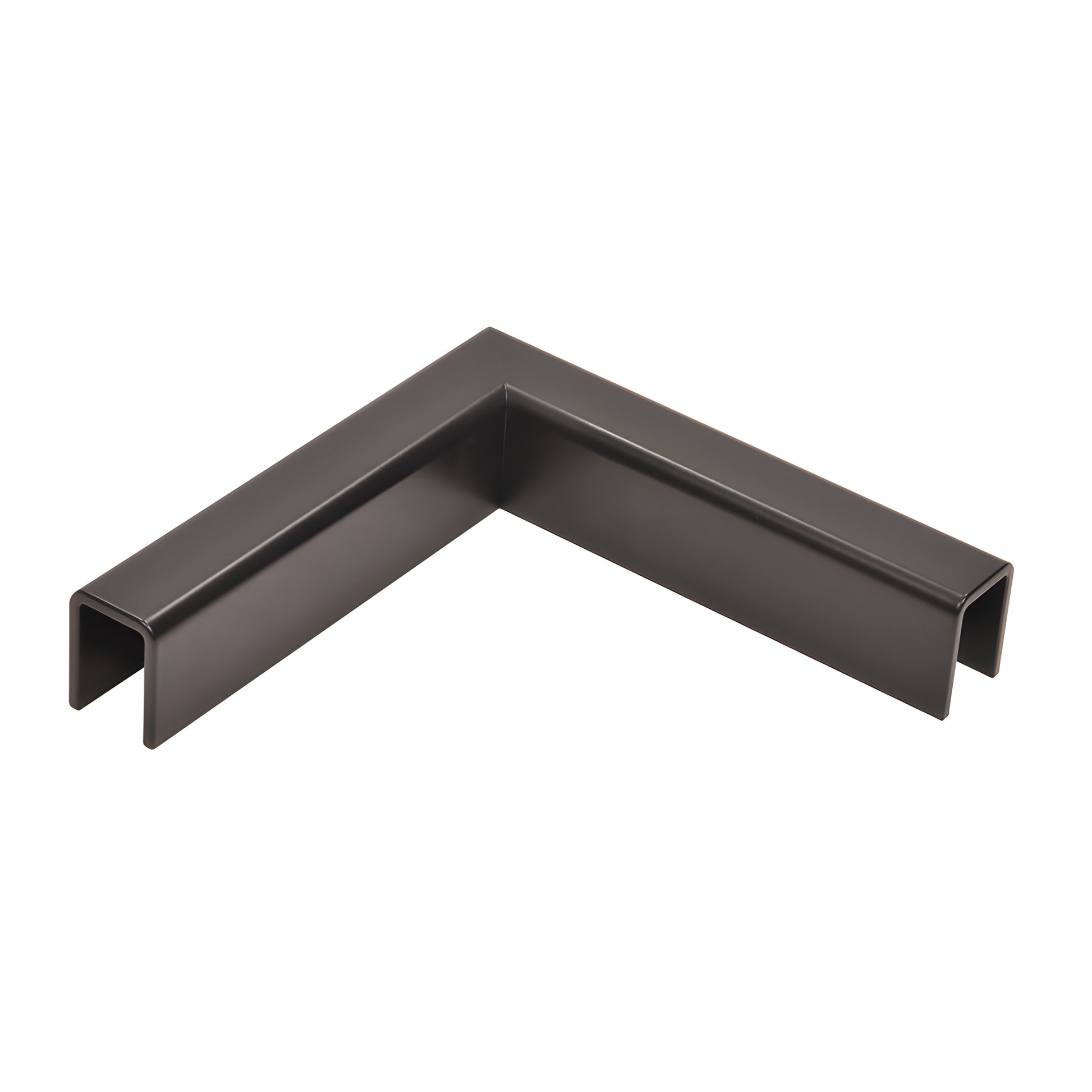 Matte black stainless steel 90 slip-fit cap-rail corner for 1/2 in. or 5/8 in. glass (SKU GRL10HMBL)