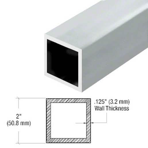 CRL Mill 2'' Square Pipe Rail Tubing - 20'' for durable and stylish railing solutions.