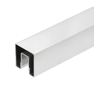 CRL 2" Brushed Stainless Square Corner Cap Rail for 12-16mm Glass