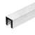 CRL 2" Brushed Stainless Square Corner Cap Rail for 12-16mm Glass
