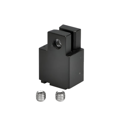 Matte black CRL Fallbrook XL NY filler block (SKU FXNYBMBL) with two silver set screws.