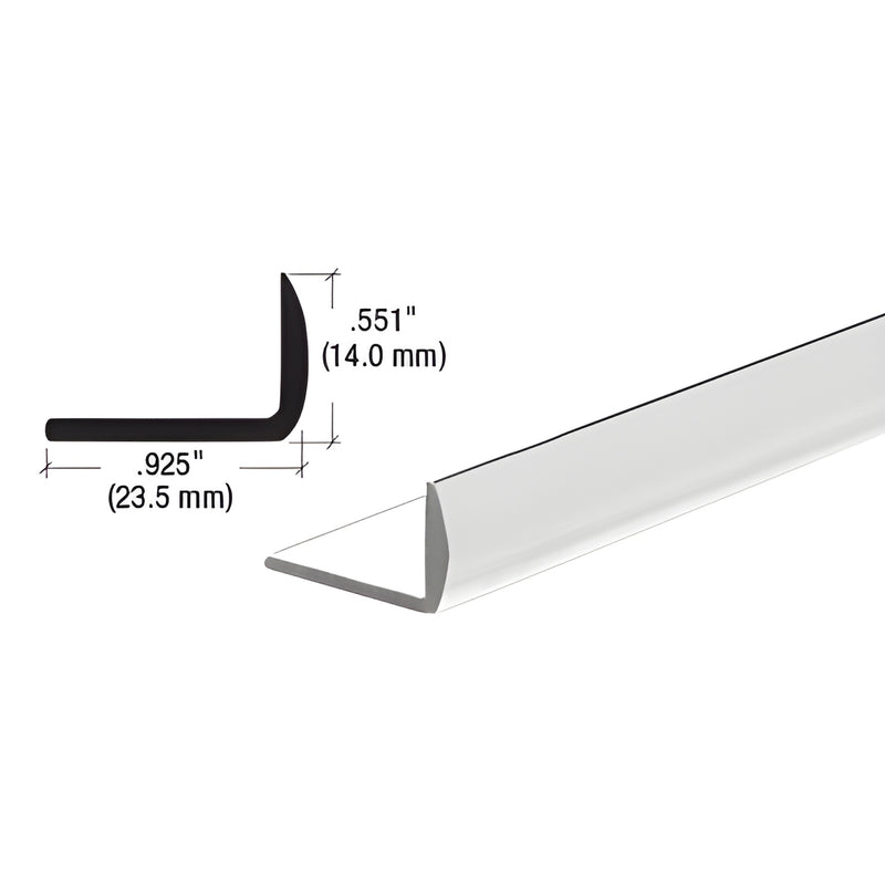 DA326A satin-anodized aluminum rounded-face angle extrusion, 0.925" x 0.551" profile, 12 ft length