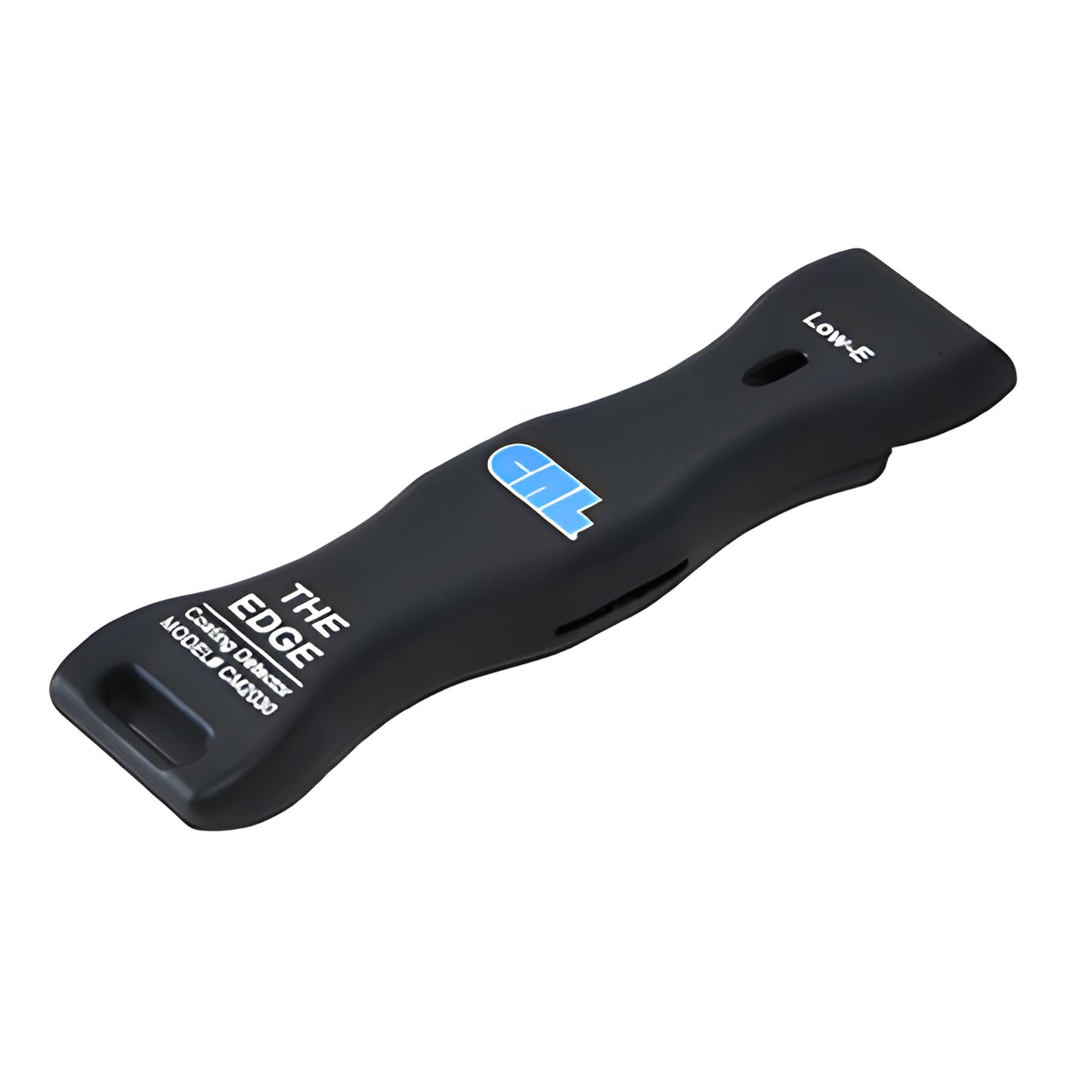 Black CRL The Edge Low-E coating detector (SKU CM2030), curved pocket-sized tester with blue logo.