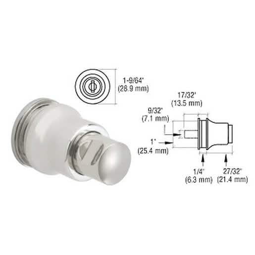CRL Satin Chrome Push Button Lock: Secure Cabinet Glass Door with Sleek Design