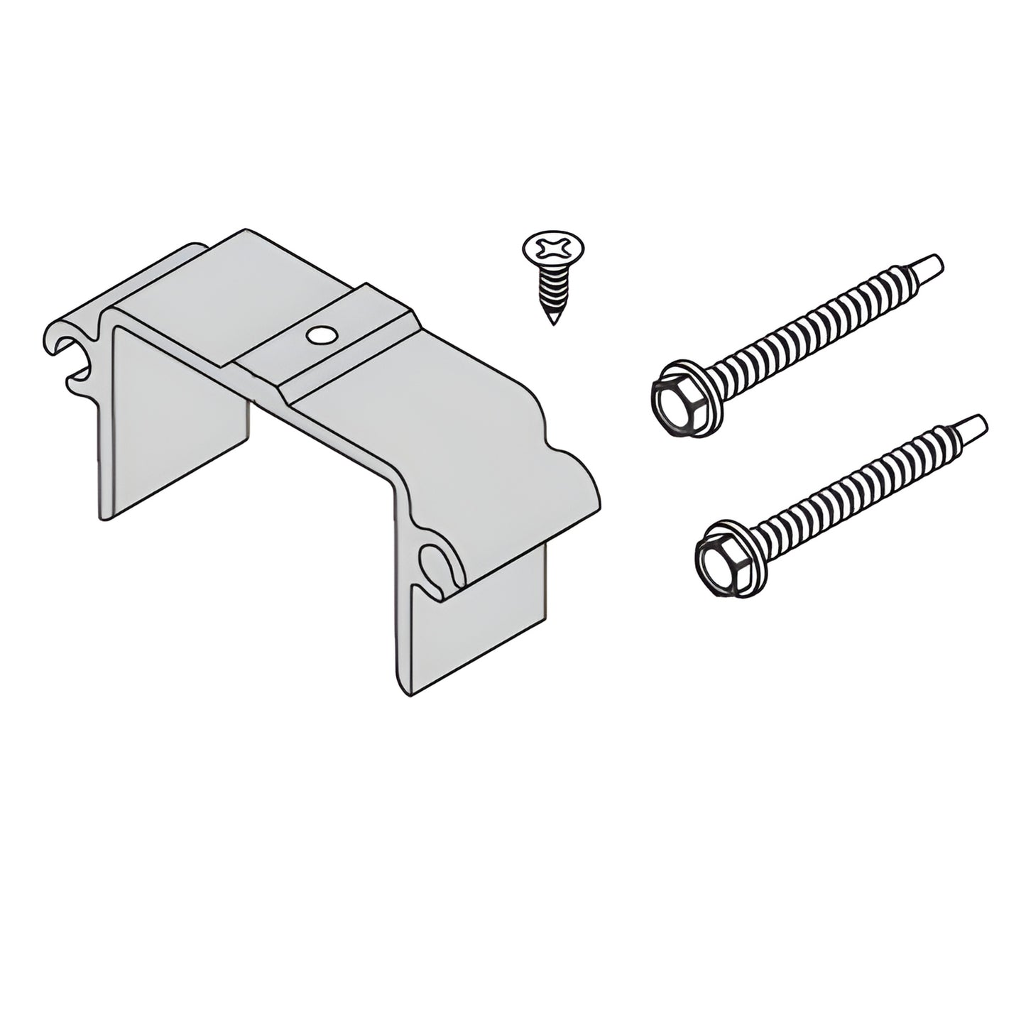 Mill-finish shear block anchor clip with screws for 45XVA head-to-vertical mullion connection (SKU 45AFP60)