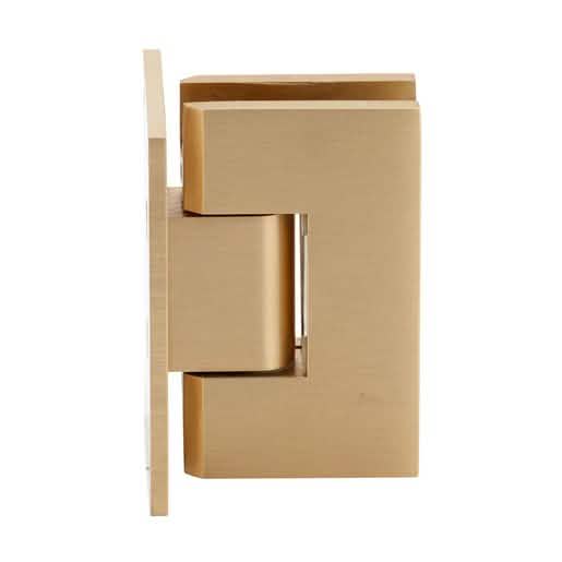 Satin Brass Vienna 037 Series Wall Mount Hinge with Full Back Plate for Shower Doors