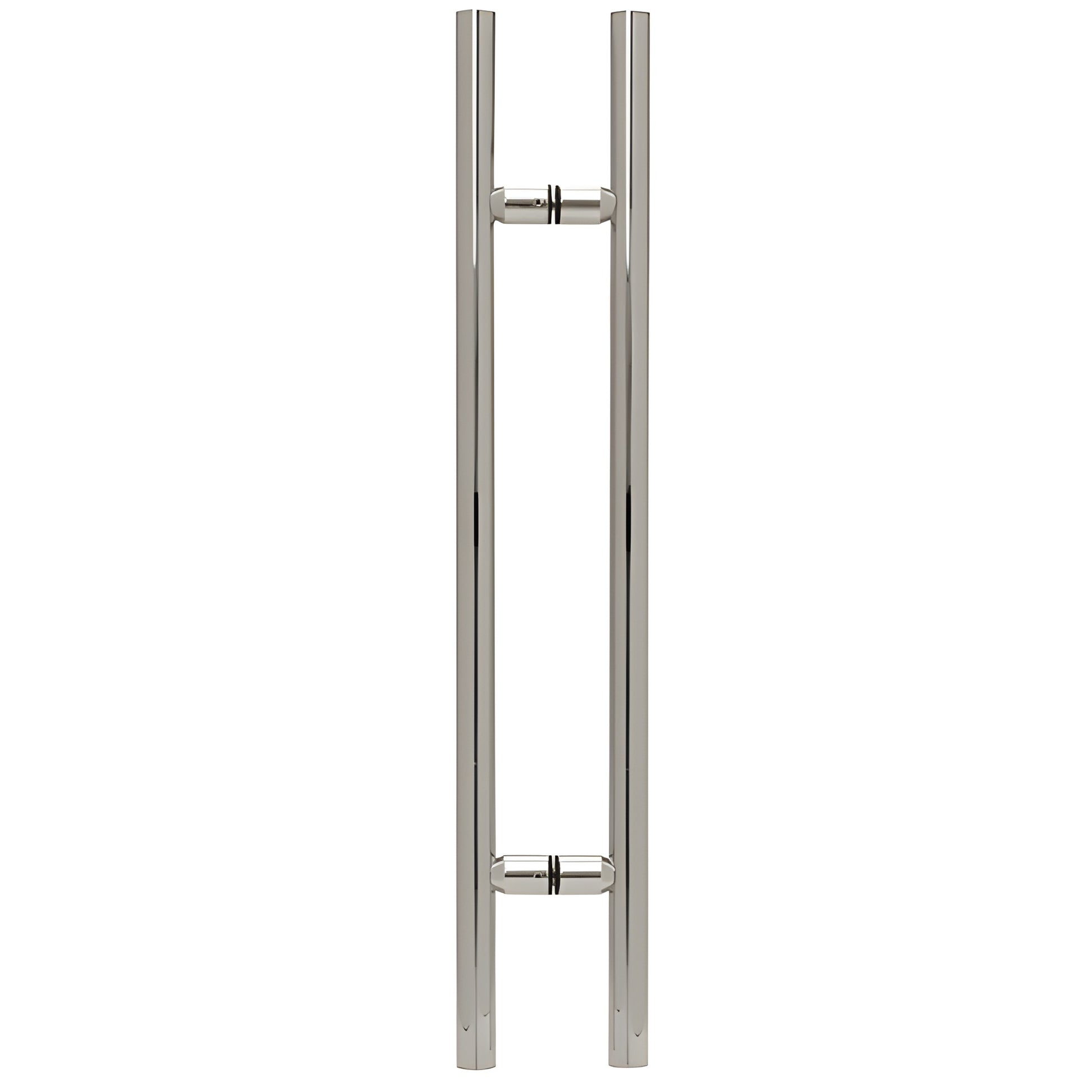 LP36CH polished chrome ladder-style 36" tubular shower door pull, 1-1/4" brass, back-to-back glass mount